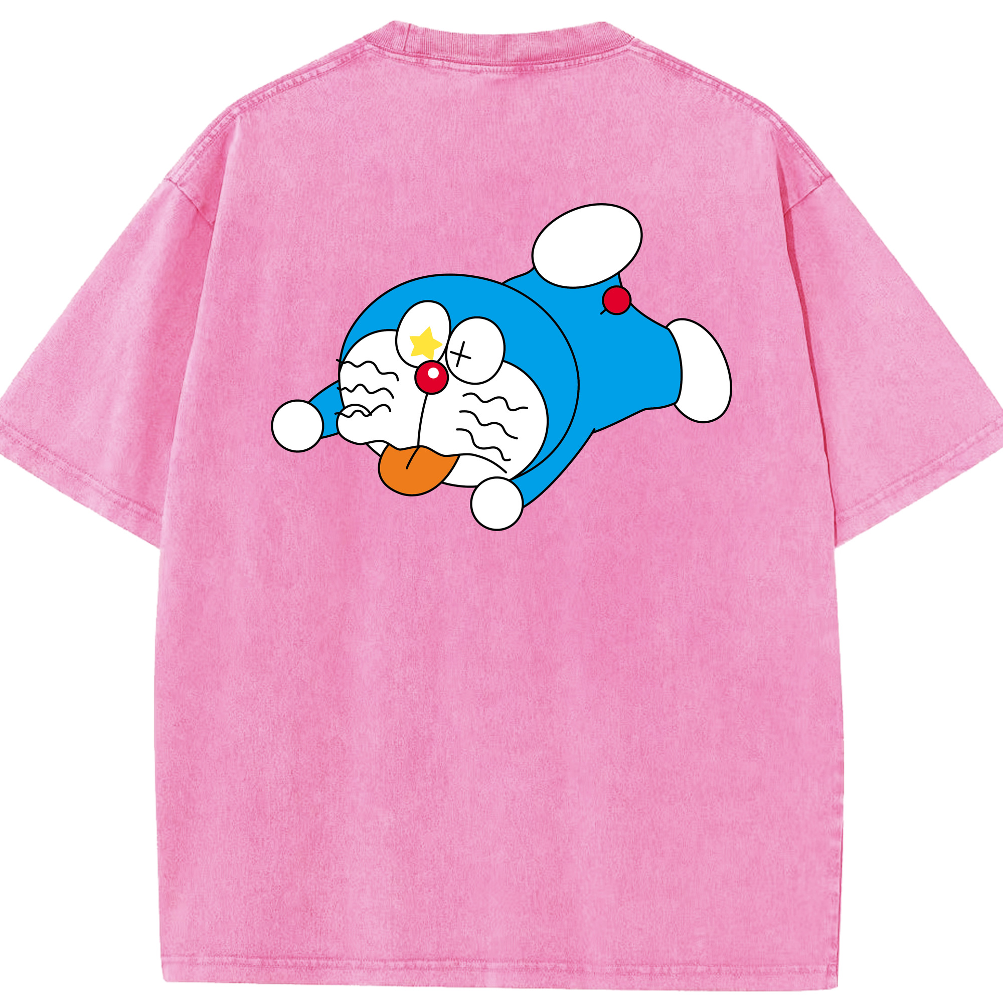 （画像用） ドラえもん Doraemon 綿100% ヴィンテージ風 半袖Tシャツ（背面プリント）